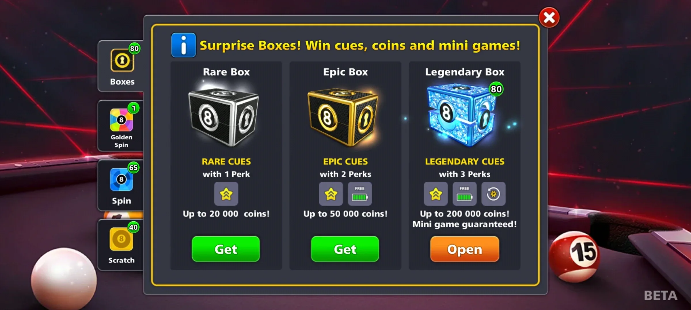0-1 Billion Coins & 80 Legendary Box with Max Cue | 8 Ball Pool Account - Image 3