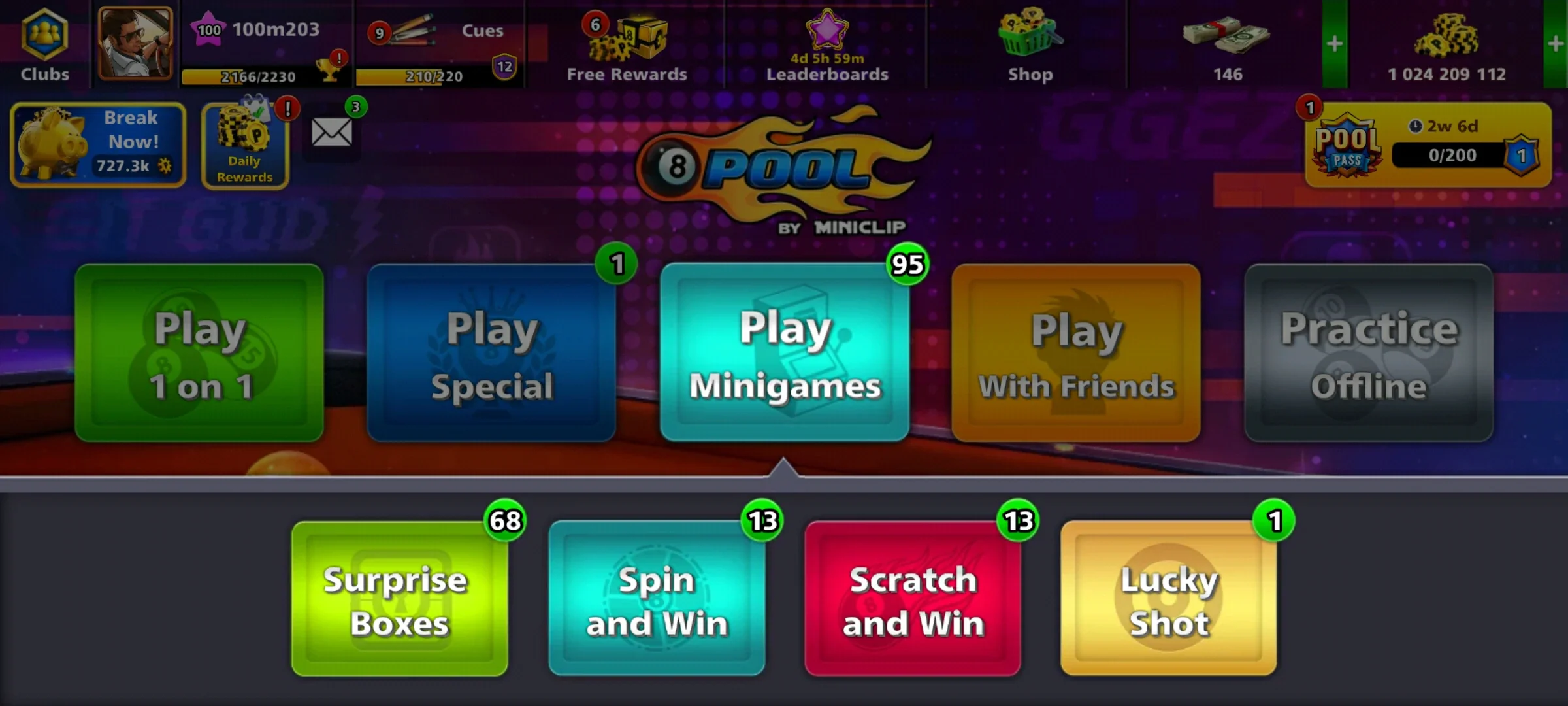 1 Billion Coins, 1 Legendary Cue & 66 Leg. Box | 8 Ball Pool Account - Image 3