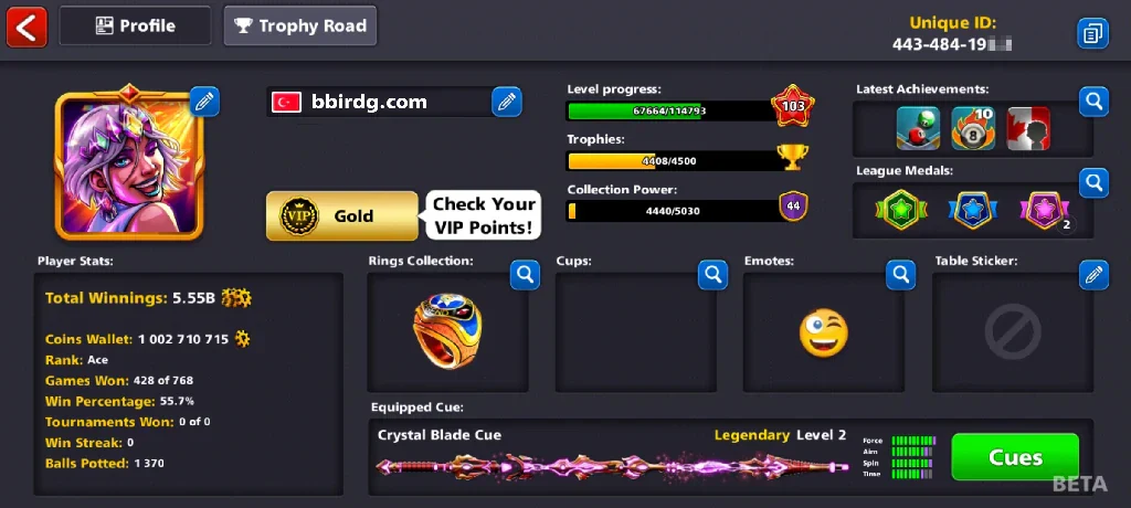 1 Billion Coins, 13 Legendary Cues | Elite Miniclip Account | 8 Ball Pool - Image 2
