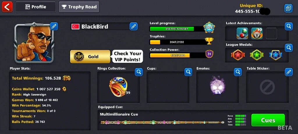 1 Billion Coins & 3300 Cash | 8 Ball Pool Account - Image 10