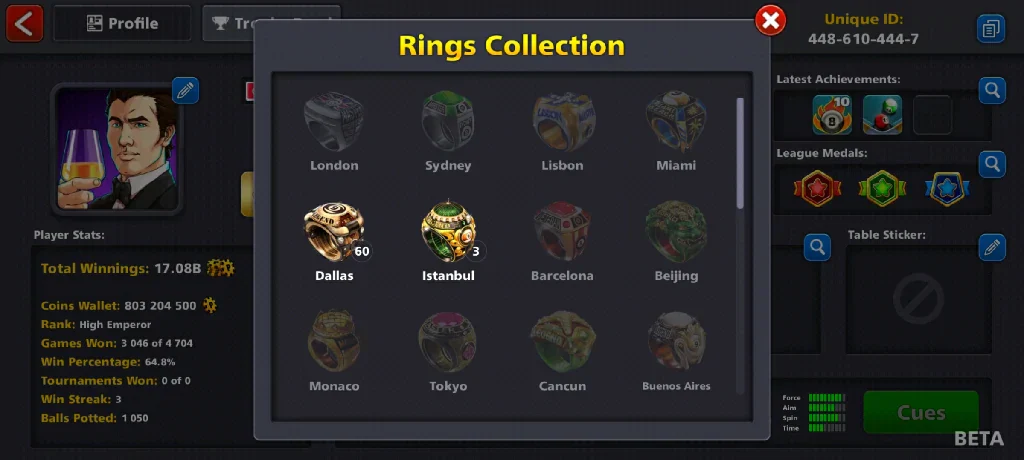 800 Million Coins & 6900 Cash | 8 Ball Pool Account - Image 5