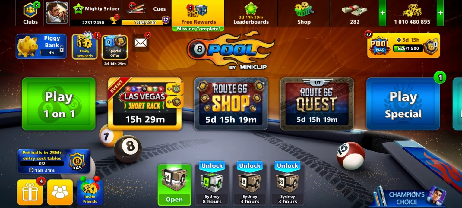 1 Billion Coins & | x9 Legendary Cues | 8 Ball Pool Account - Image 2