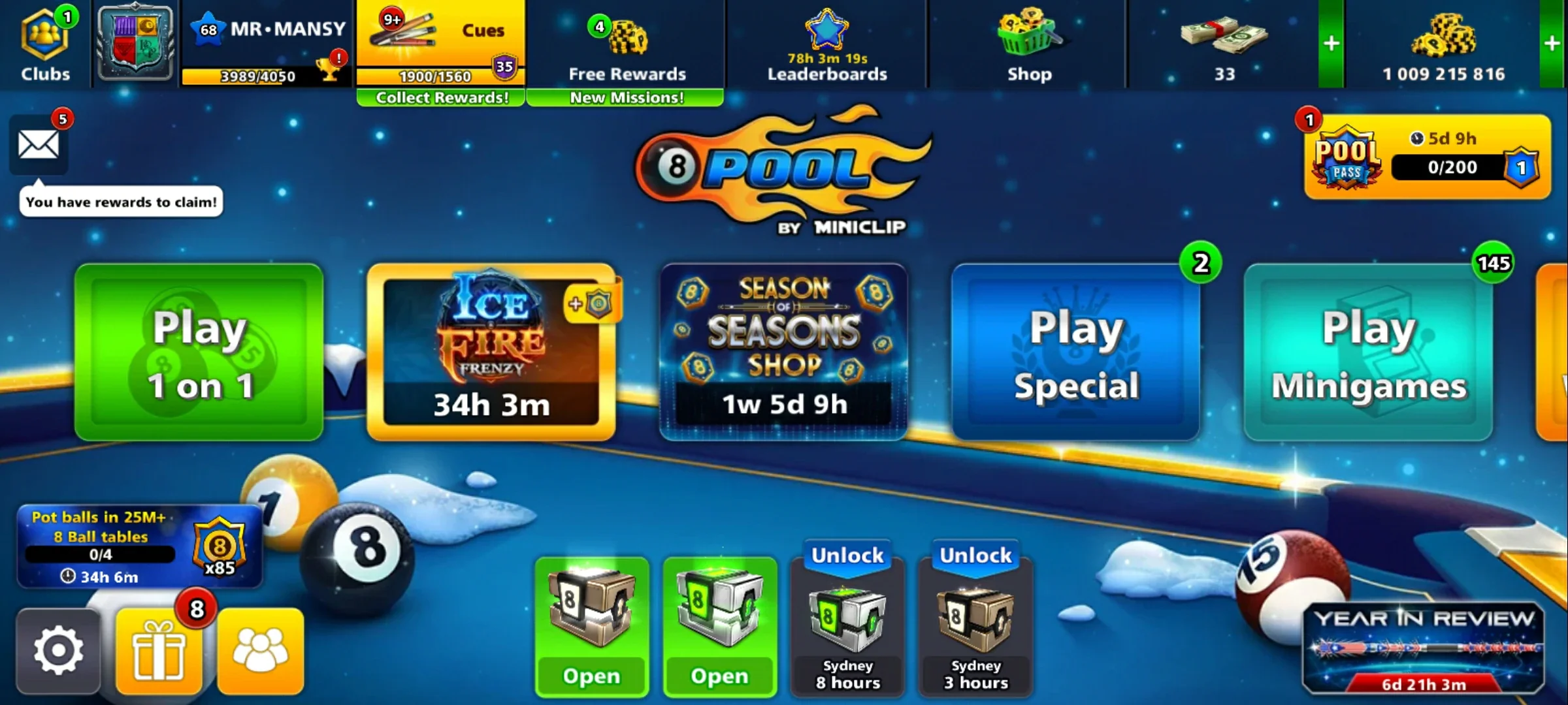 1 Billion Coins and 9 Legendary Cues | 8 Ball Pool Account - Image 2