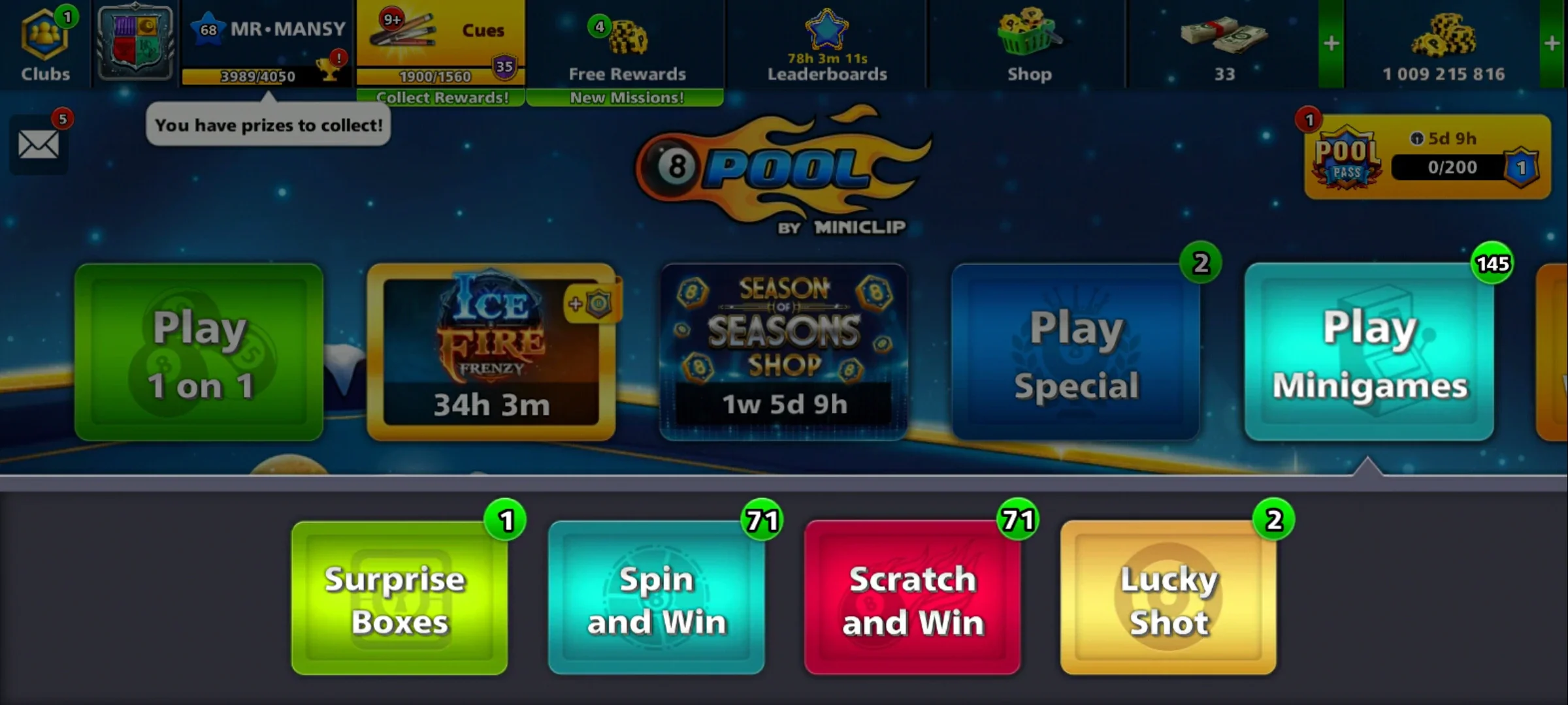 1 Billion Coins and 9 Legendary Cues | 8 Ball Pool Account - Image 3