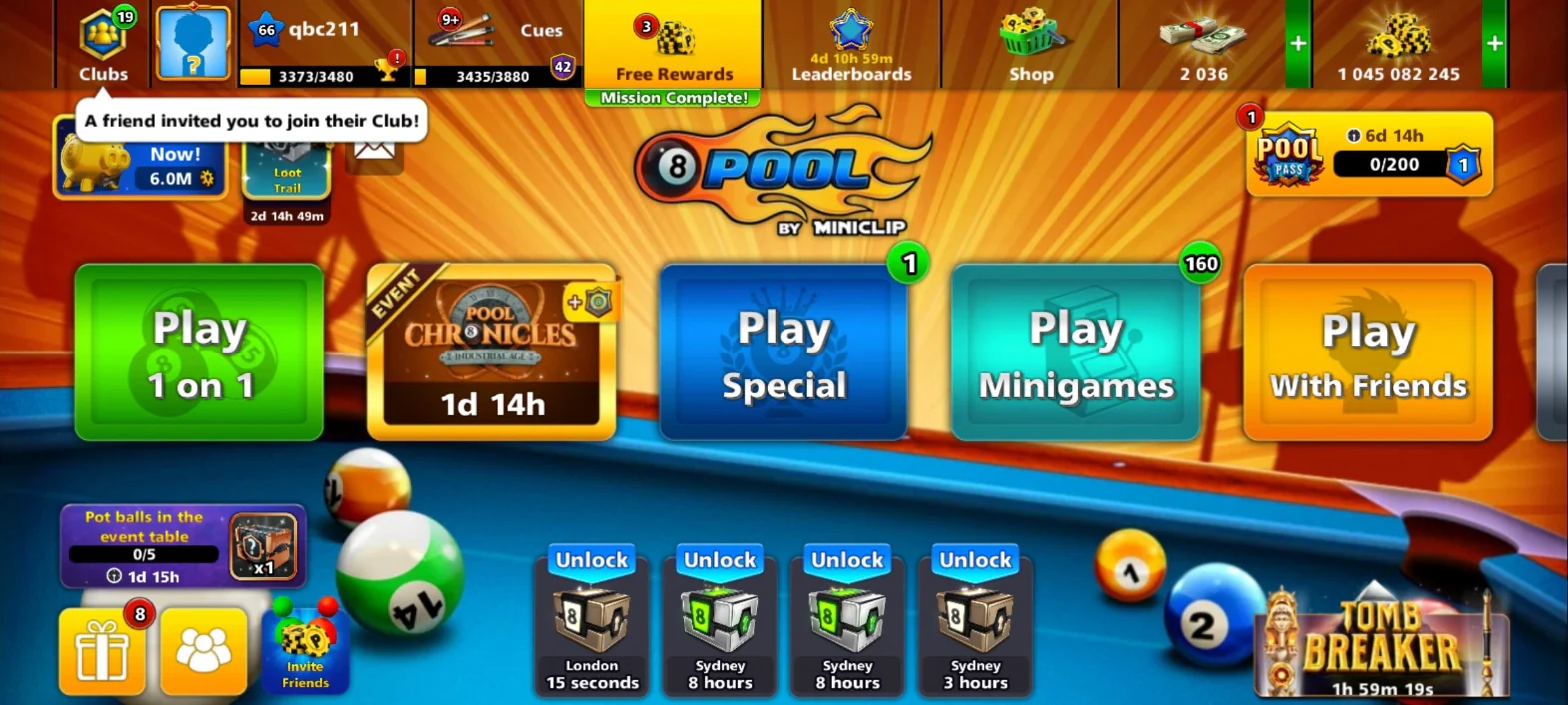 1 Billion Coins | x15 Legendary Cues | 8 Ball Pool Account - Image 2