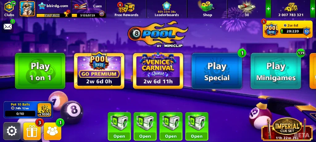 2 Billion Coins, 12 Legendary Cues, 1 Max Cue | Elite Miniclip Account | 8 Ball Pool - Image 3