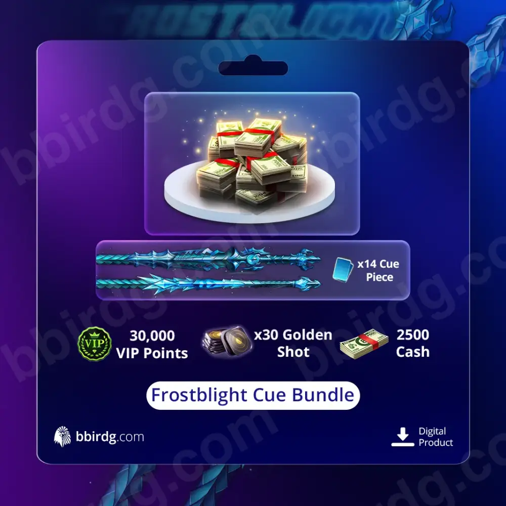 2500 Cash with Frostblight Cue Bundle | 8 Ball Pool