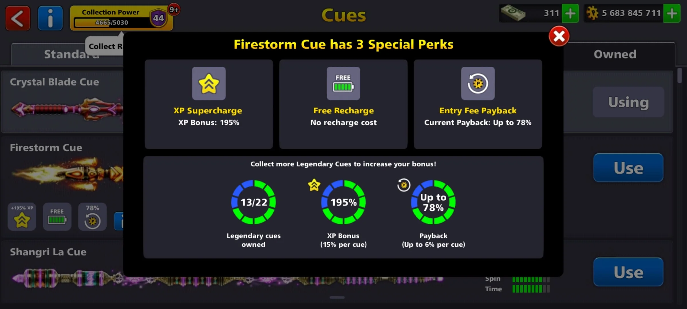 5.5 Billion Coins & 13 Legendary Cues | 8 Ball Pool Account - Image 2
