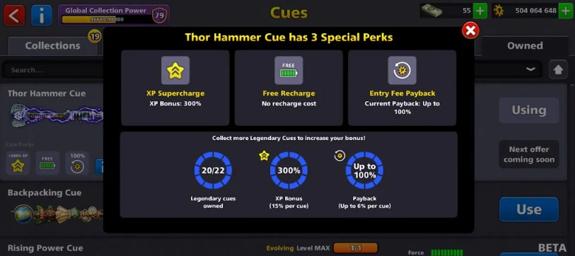 500M Coins | x20 Legendary Cues | 8 Ball Pool Account - Image 15