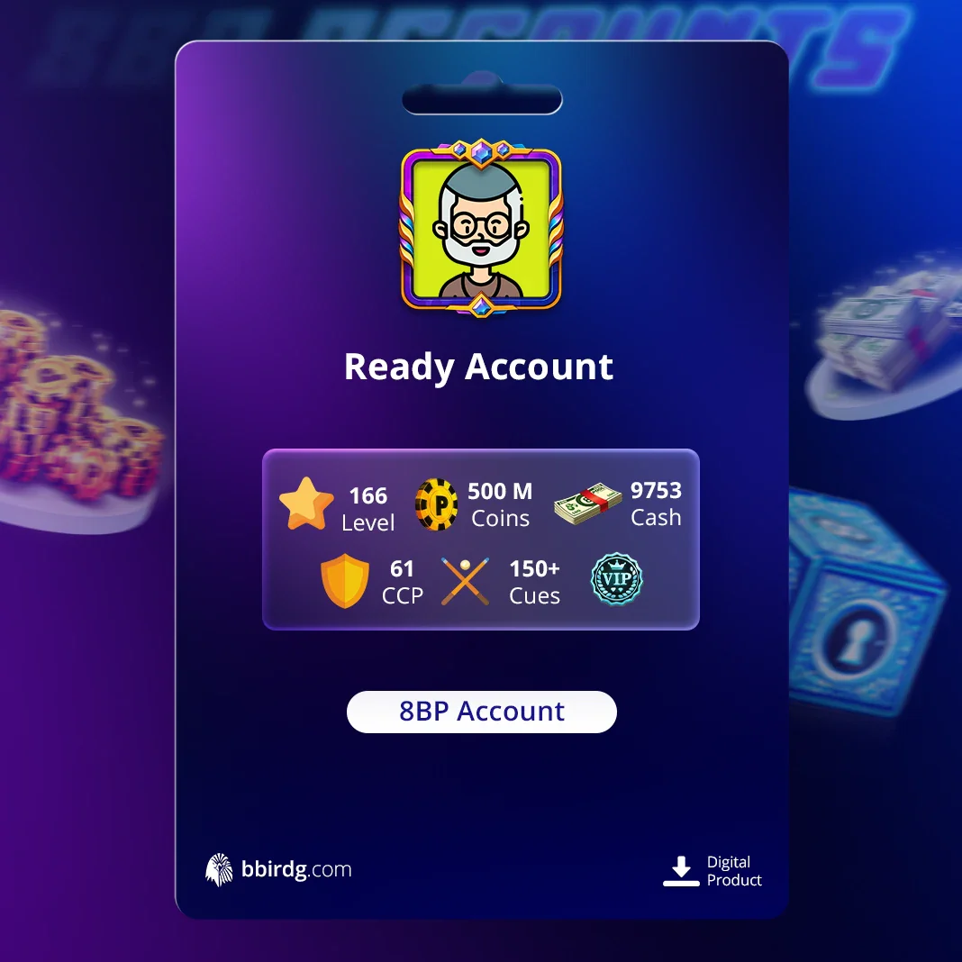 500M Coins | 9500+ Cash | 150+ Various Cues | 8 Ball Pool Account