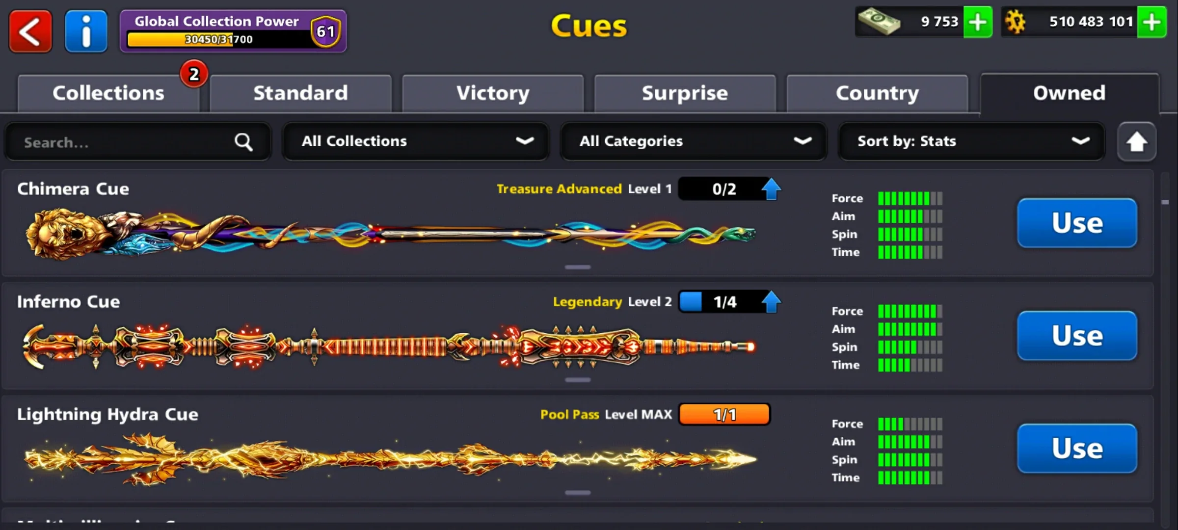 500M Coins | 9500+ Cash | 150+ Various Cues | 8 Ball Pool Account - Image 12