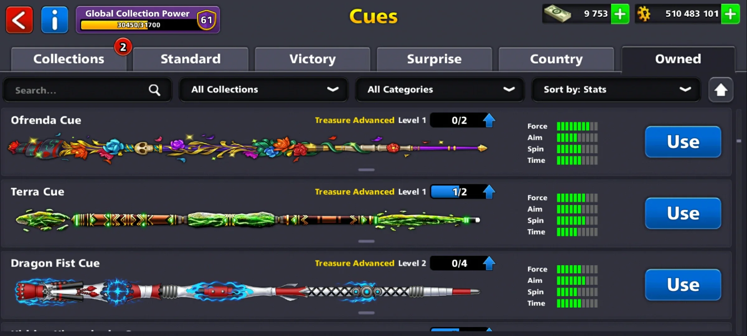 500M Coins | 9500+ Cash | 150+ Various Cues | 8 Ball Pool Account - Image 14