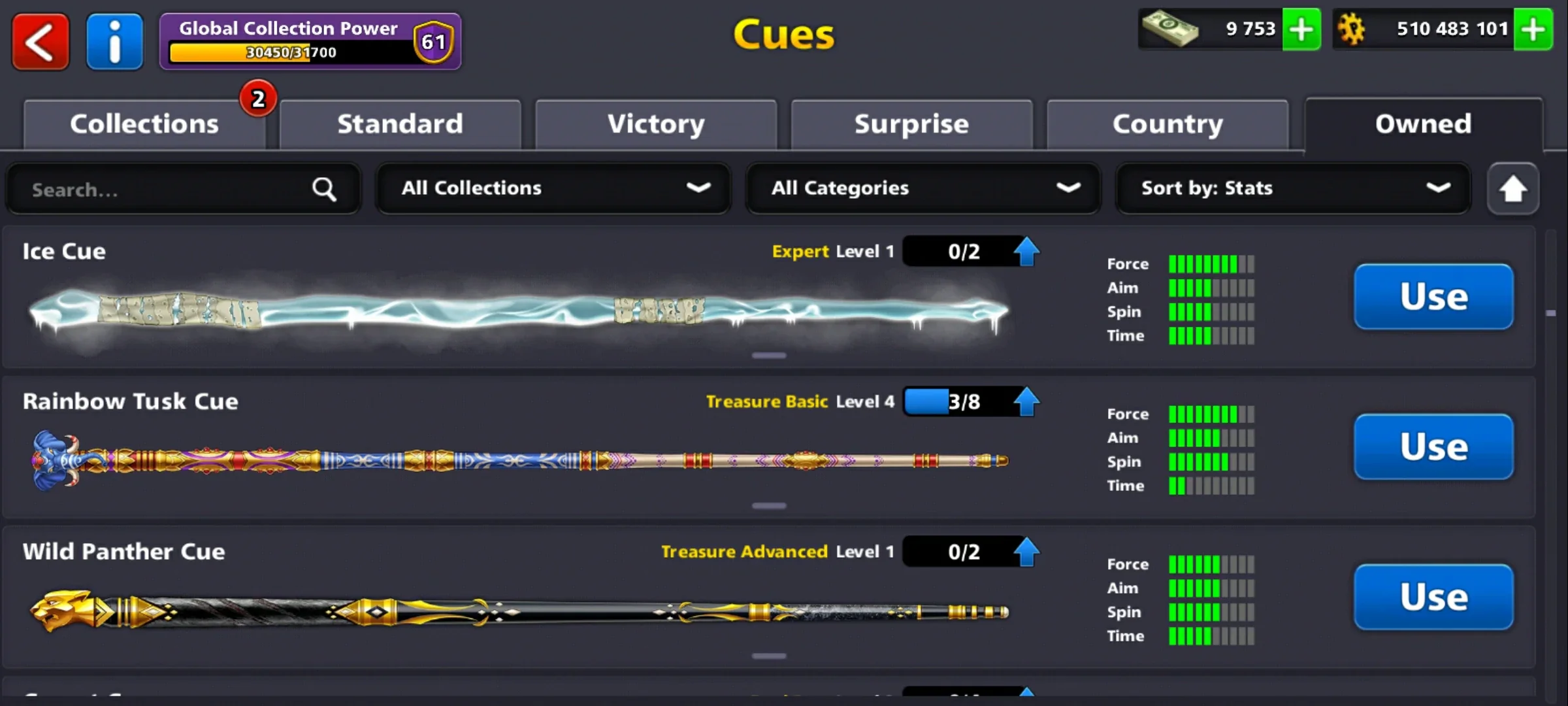 500M Coins | 9500+ Cash | 150+ Various Cues | 8 Ball Pool Account - Image 16