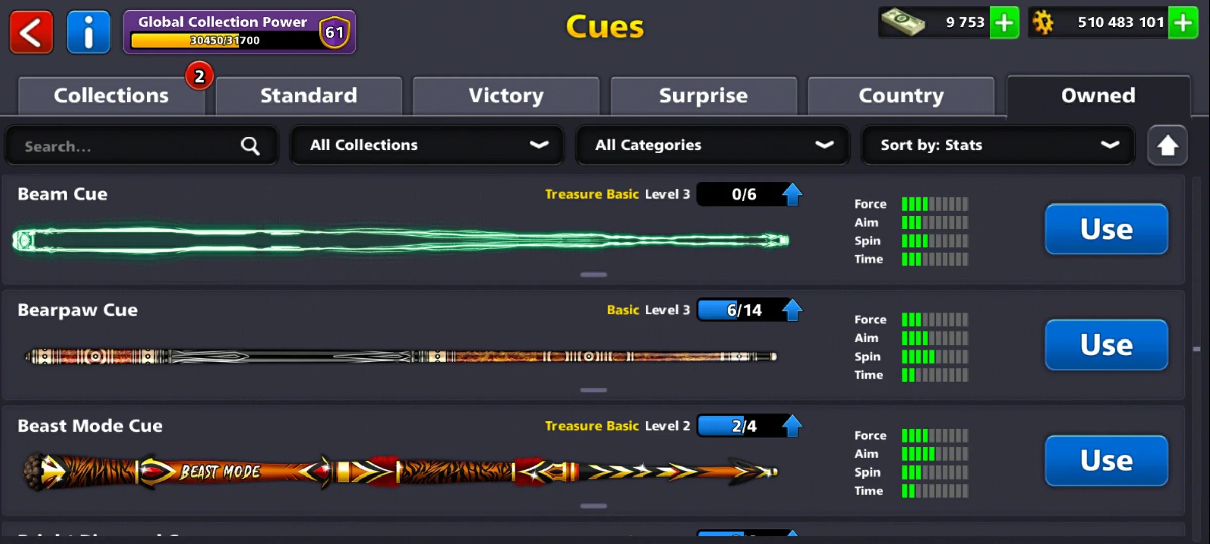 500M Coins | 9500+ Cash | 150+ Various Cues | 8 Ball Pool Account - Image 21