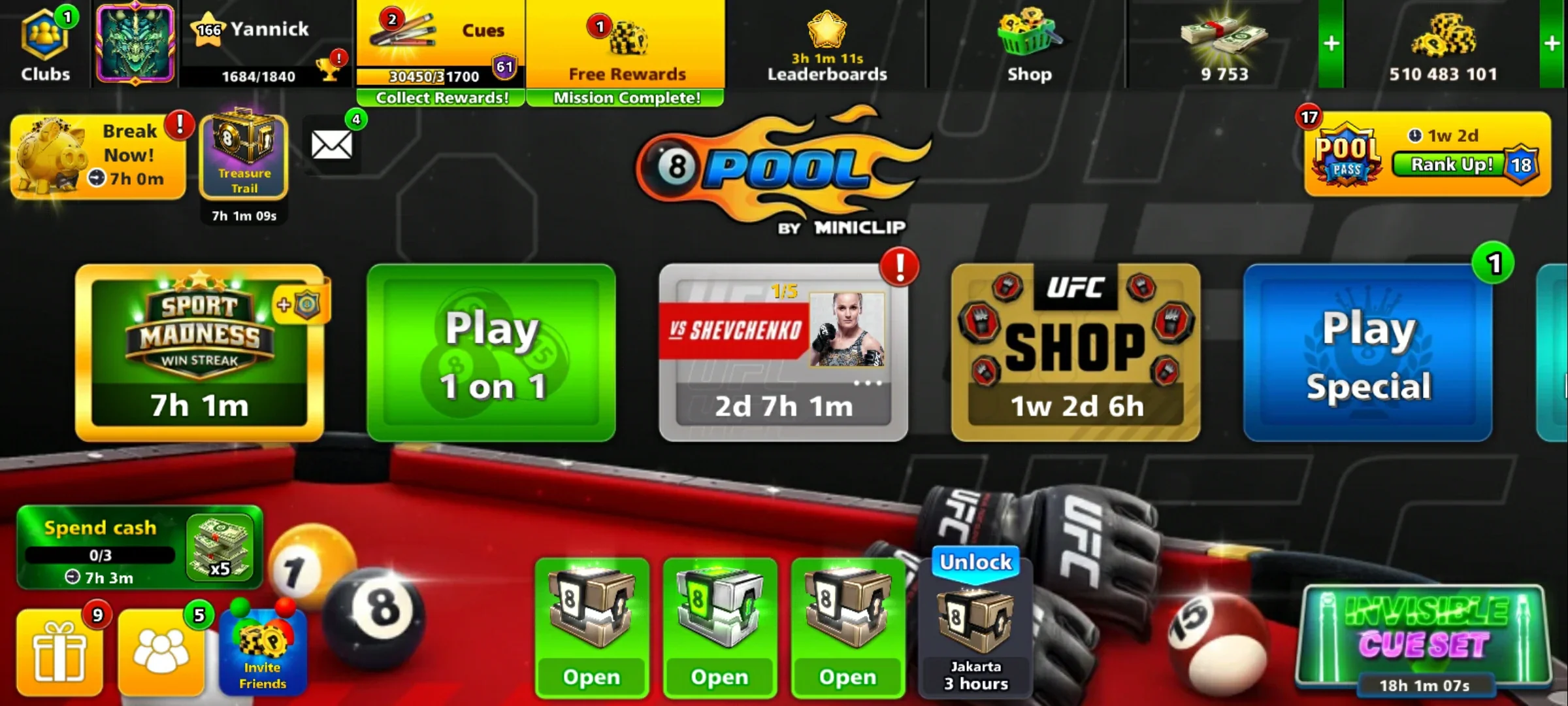 500M Coins | 9500+ Cash | 150+ Various Cues | 8 Ball Pool Account - Image 5