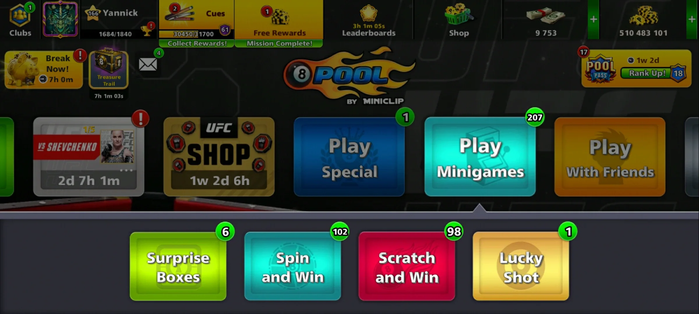 500M Coins | 9500+ Cash | 150+ Various Cues | 8 Ball Pool Account - Image 6