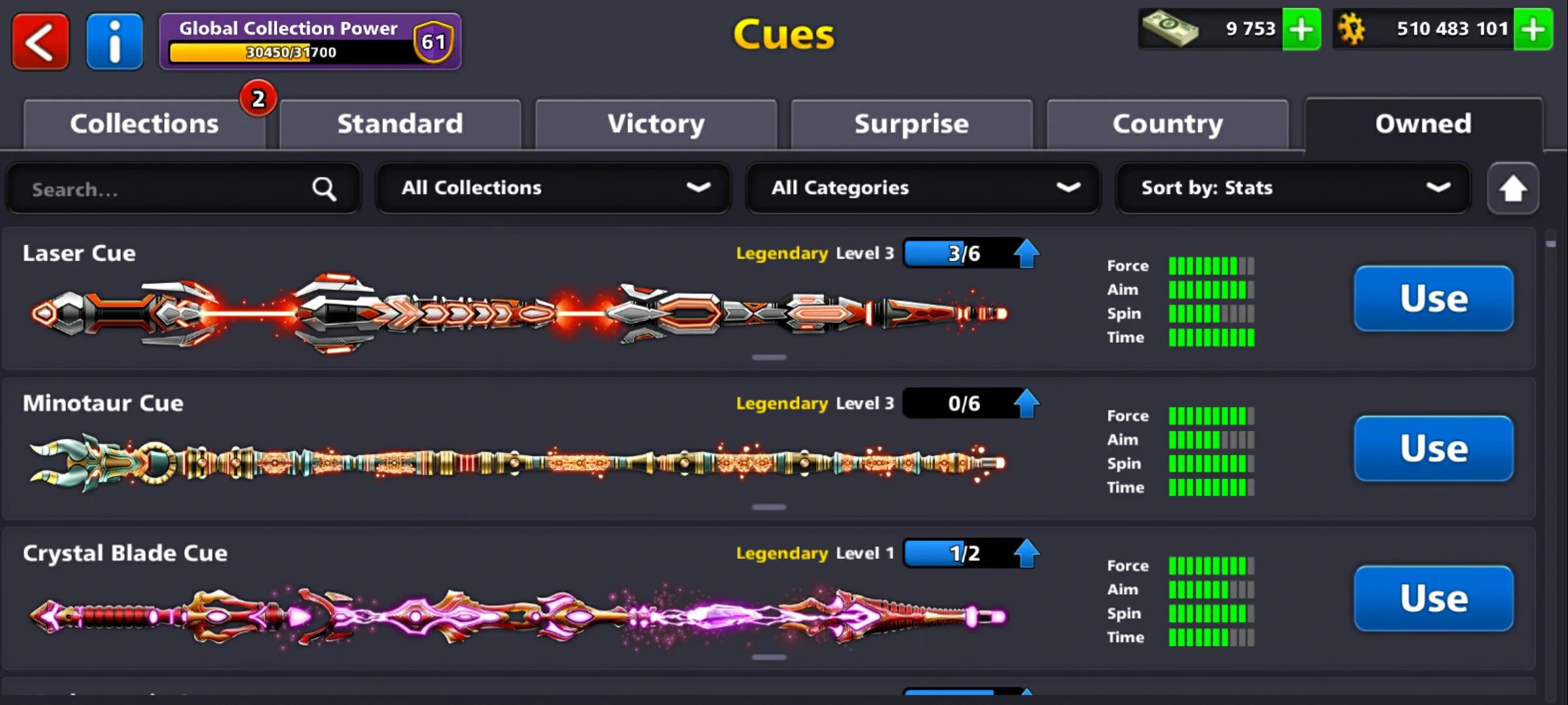 500M Coins | 9500+ Cash | 150+ Various Cues | 8 Ball Pool Account - Image 9