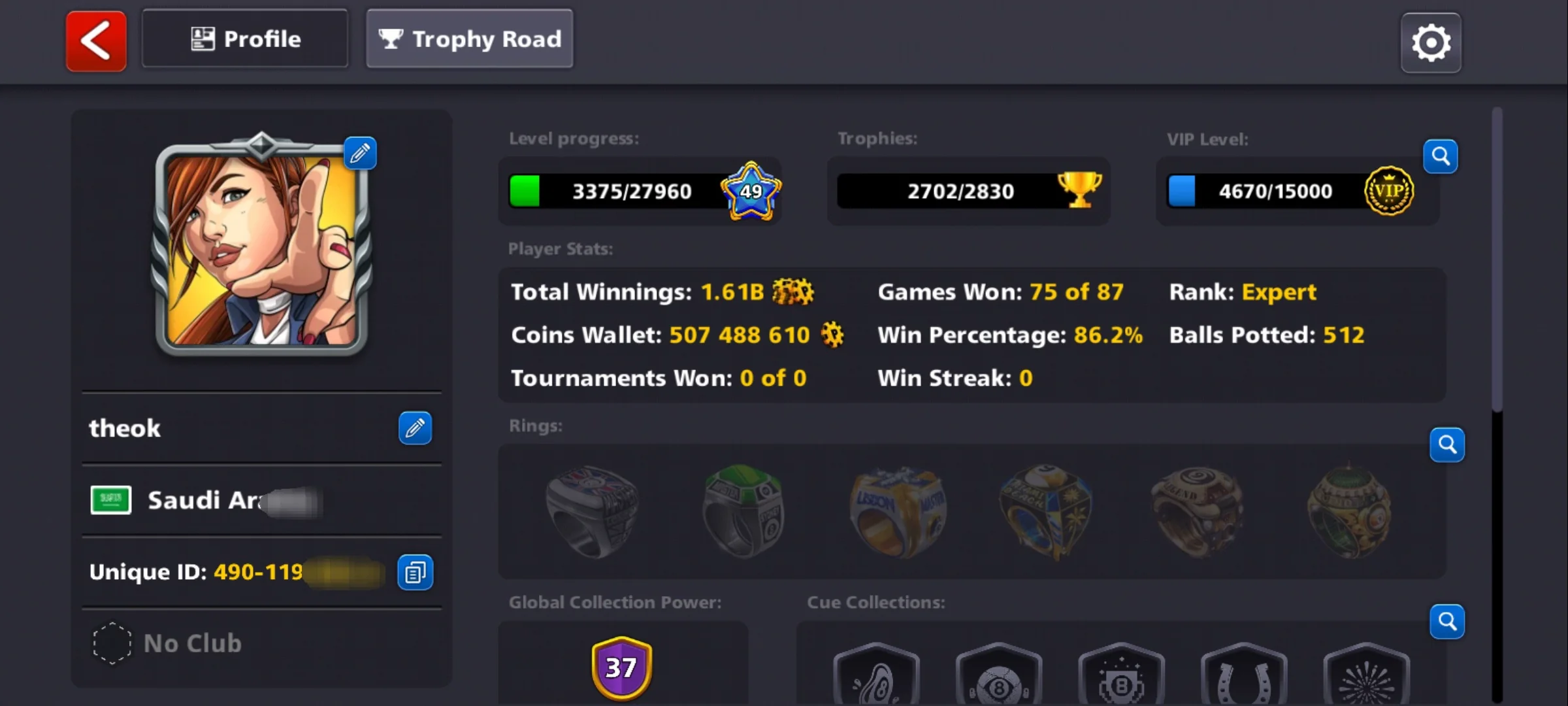 500M Coins | x11 Legendary Cues | 8 Ball Pool Account - Image 3