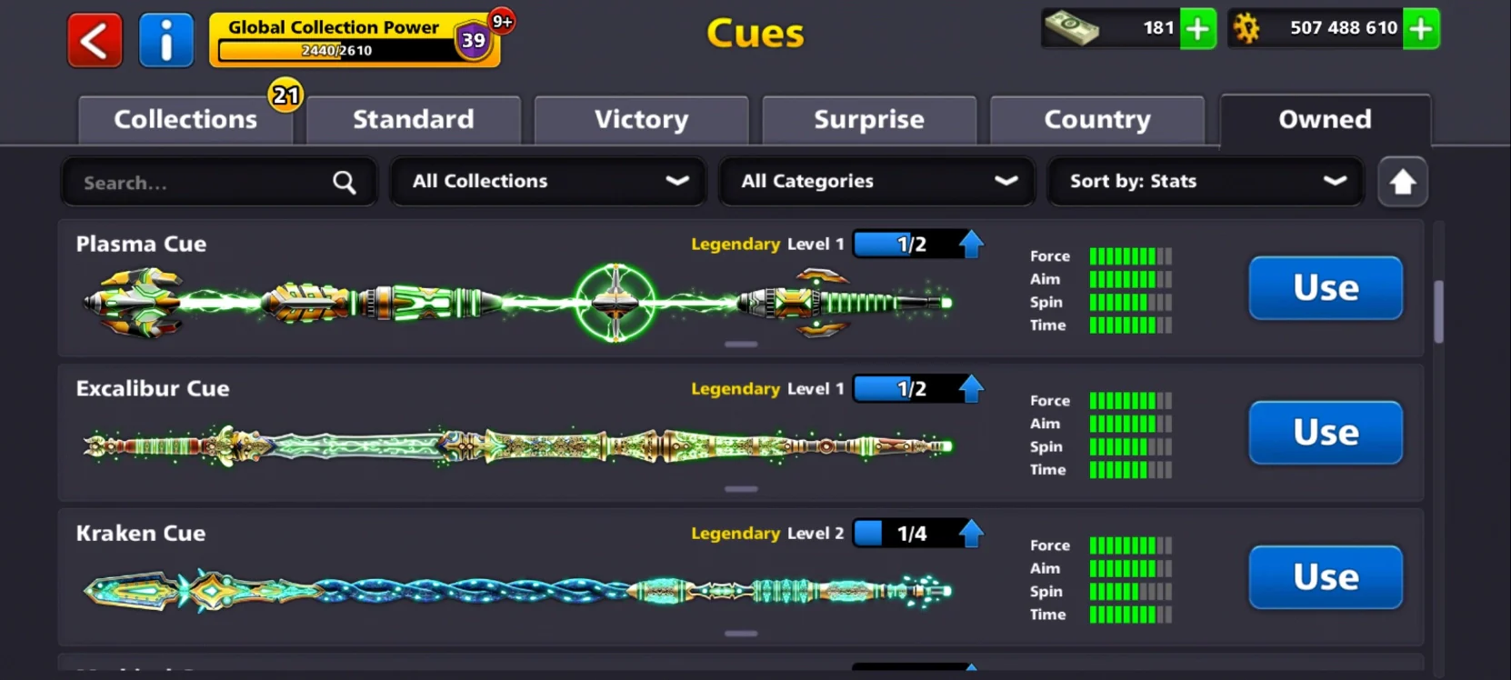 500M Coins | x11 Legendary Cues | 8 Ball Pool Account - Image 6