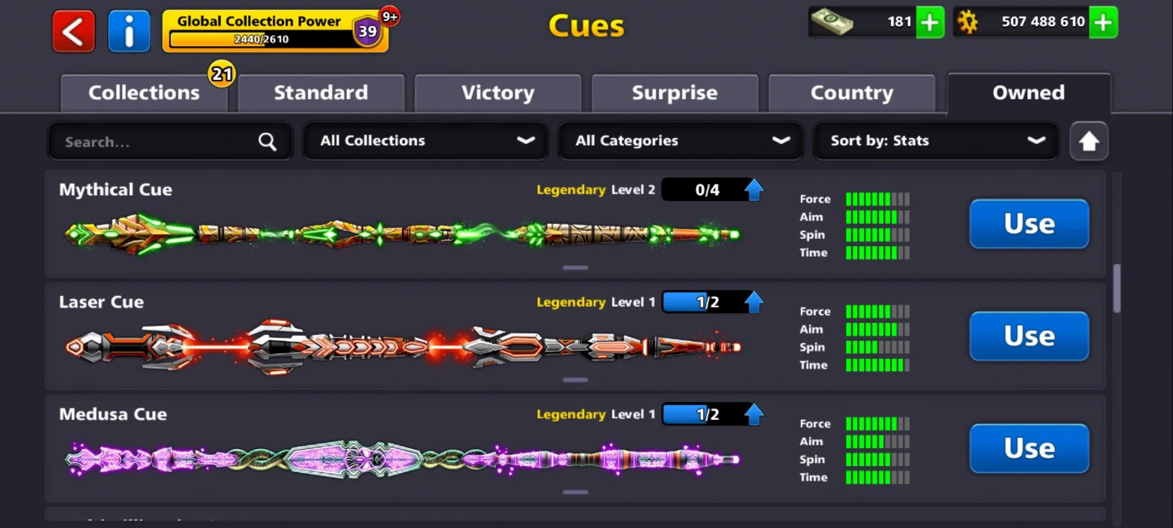 500M Coins | x11 Legendary Cues | 8 Ball Pool Account - Image 7