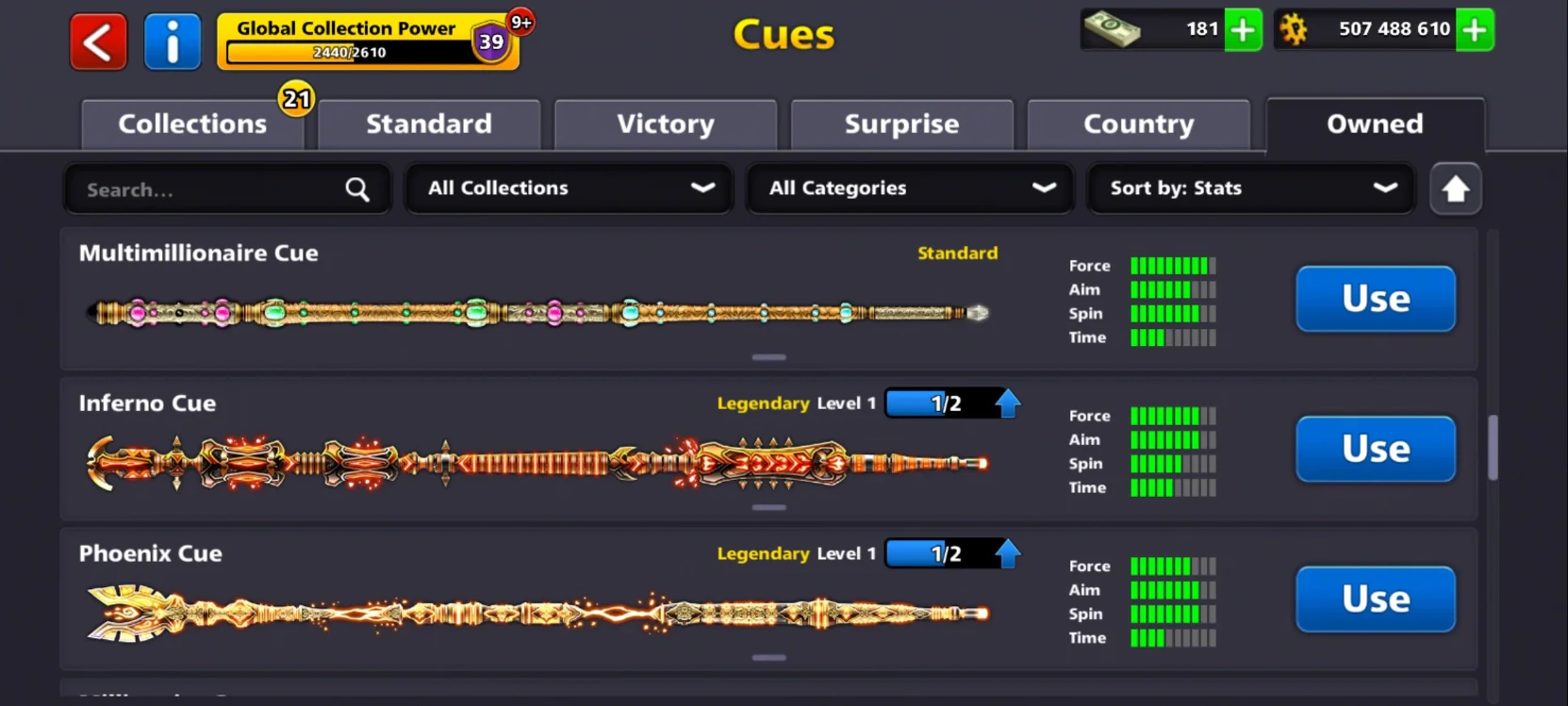 500M Coins | x11 Legendary Cues | 8 Ball Pool Account - Image 8