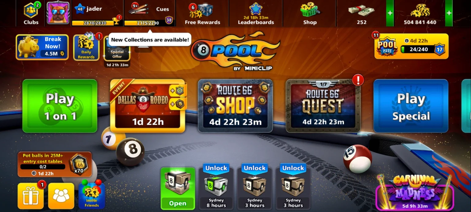500M Coins | x14 Legendary Cues | 8 Ball Pool Account - Image 2