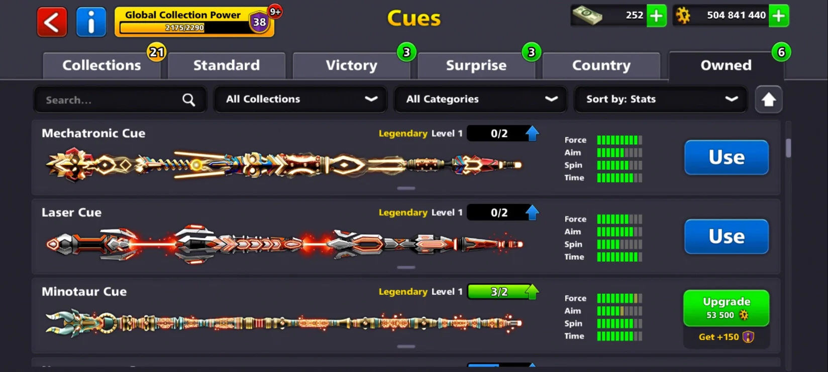 500M Coins | x14 Legendary Cues | 8 Ball Pool Account - Image 6