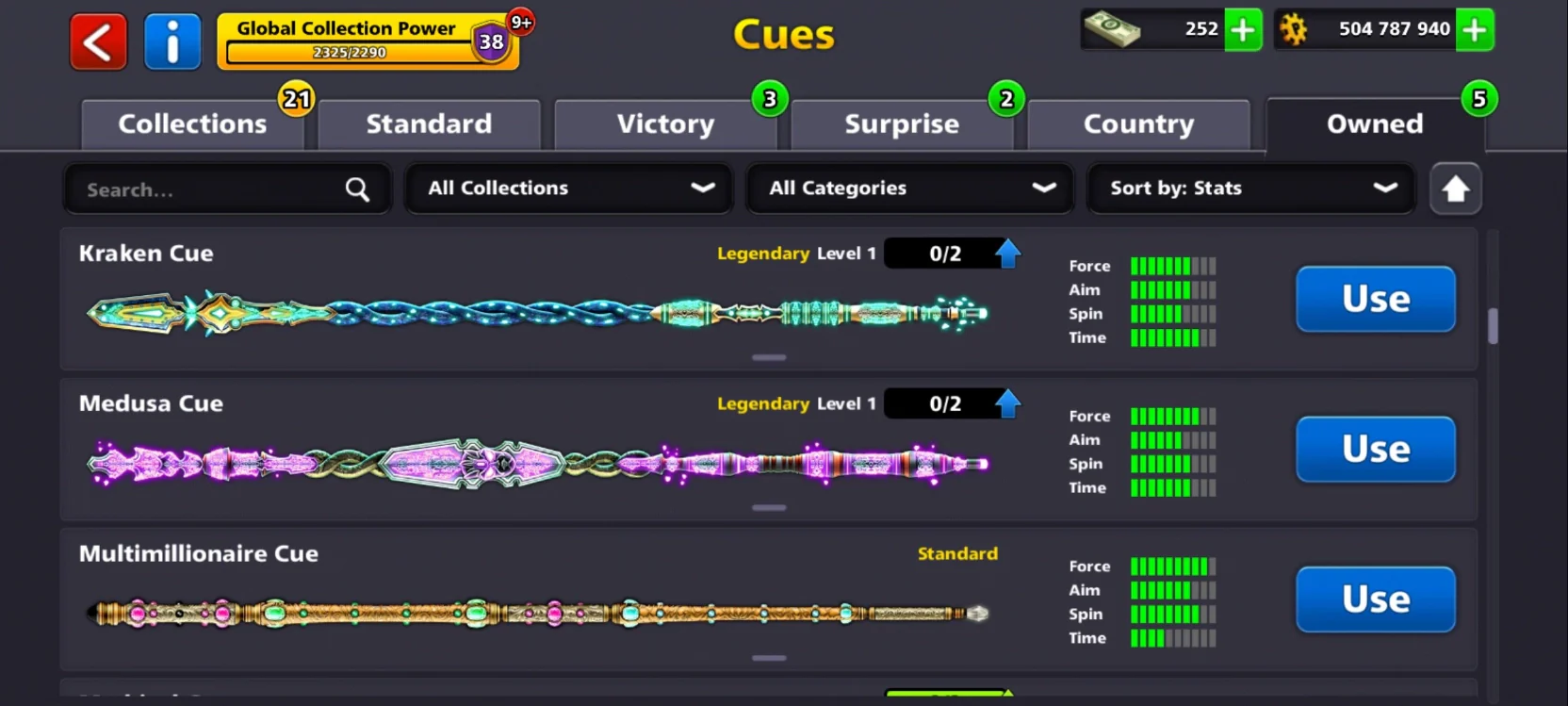 500M Coins | x14 Legendary Cues | 8 Ball Pool Account - Image 8