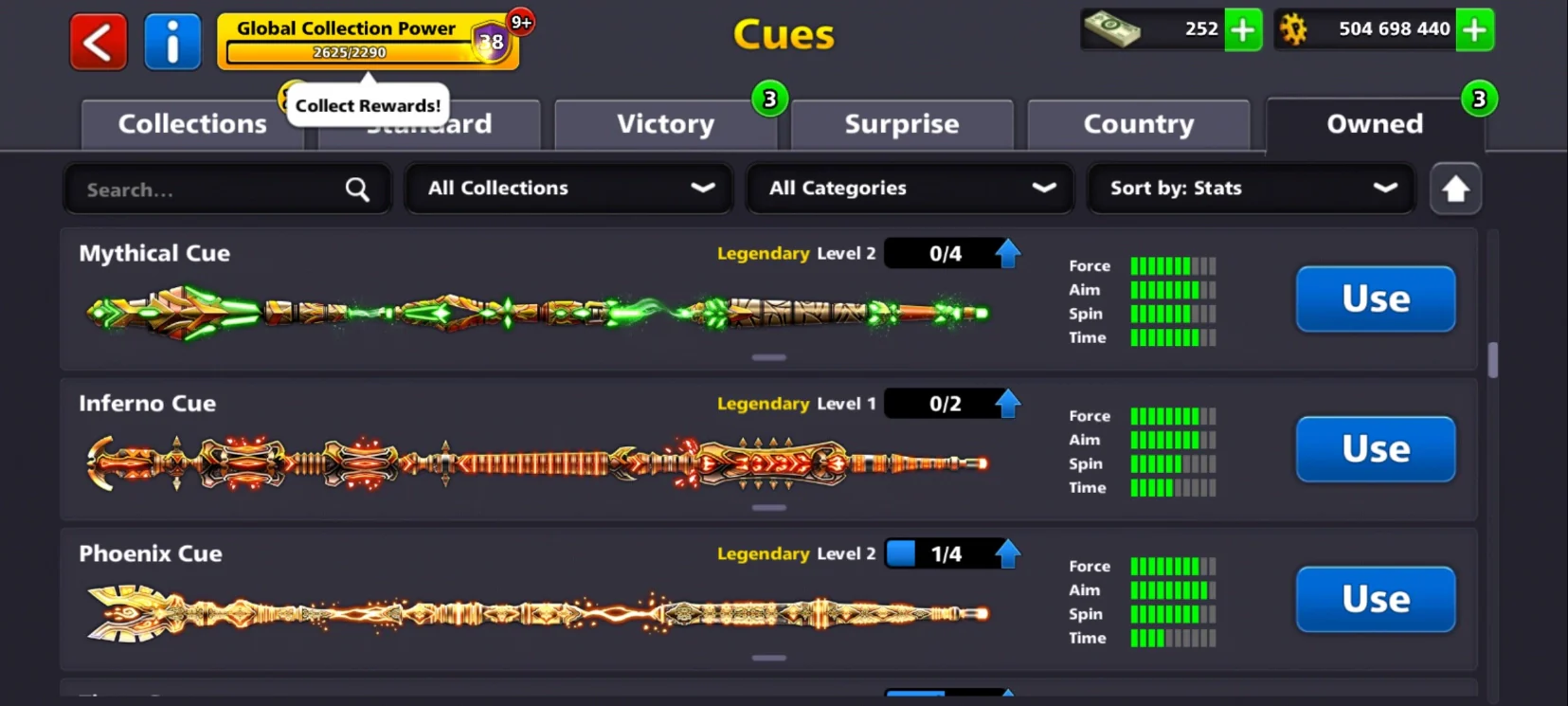 500M Coins | x14 Legendary Cues | 8 Ball Pool Account - Image 9