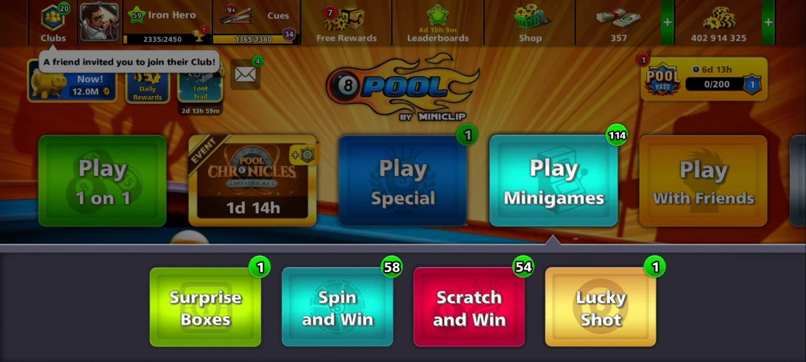 500M Coins | x9 Legendary Cues | 8 Ball Pool Account - Image 4