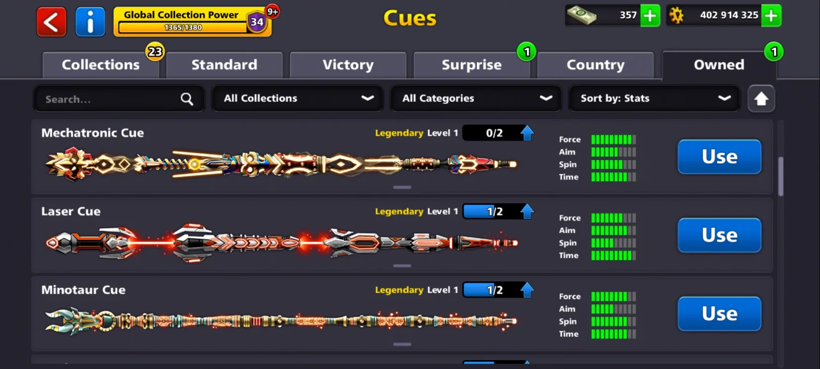 500M Coins | x9 Legendary Cues | 8 Ball Pool Account - Image 6