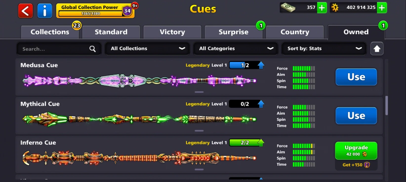 500M Coins | x9 Legendary Cues | 8 Ball Pool Account - Image 7