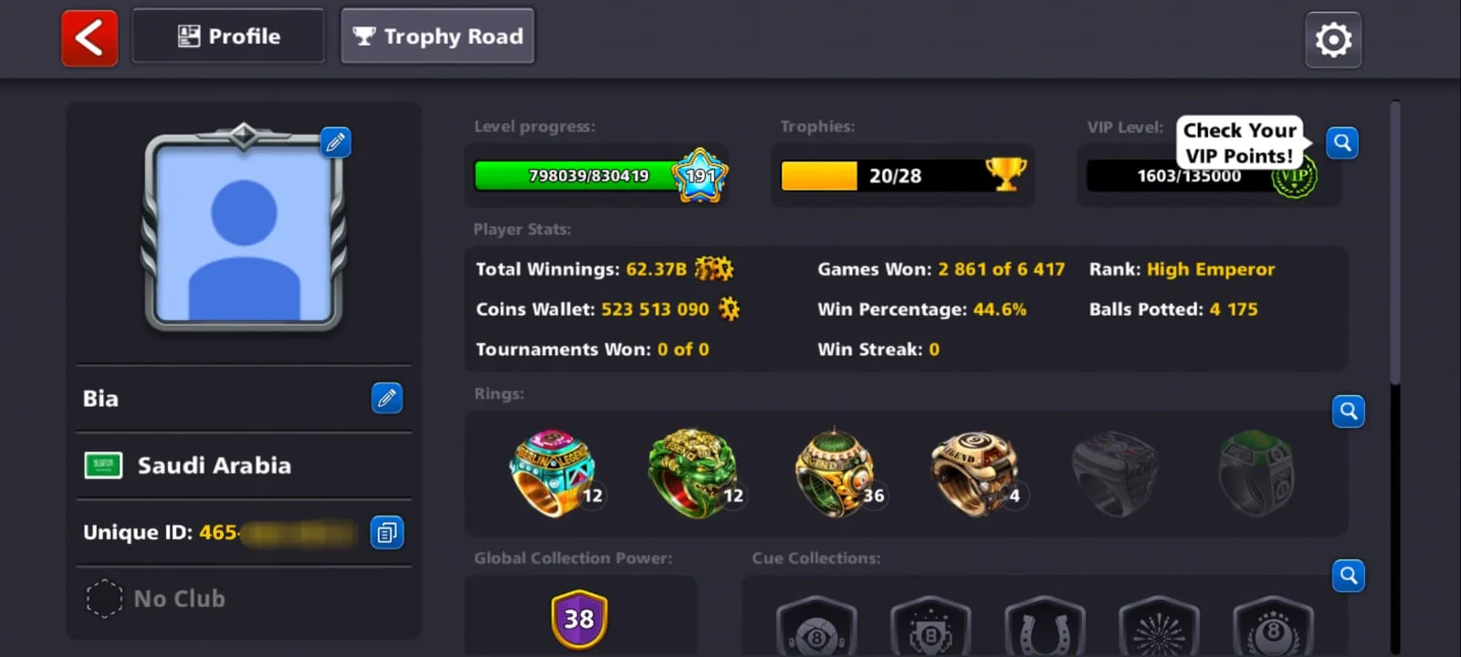 500M Coins | x9 Legendary Cues | 8 Ball Pool Account - Image 4