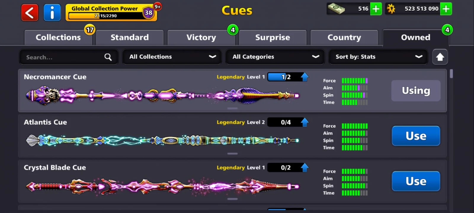 500M Coins | x9 Legendary Cues | 8 Ball Pool Account - Image 5