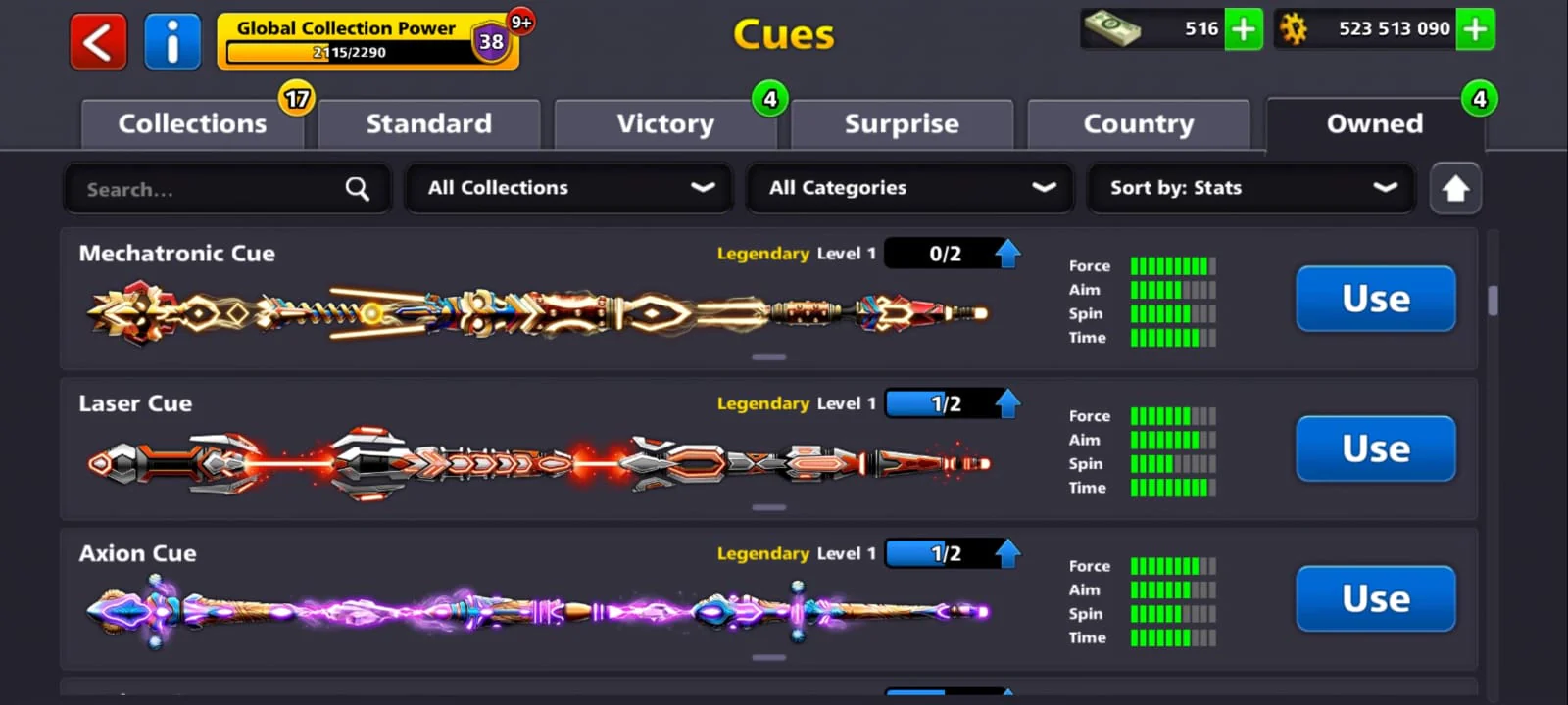 500M Coins | x9 Legendary Cues | 8 Ball Pool Account - Image 6