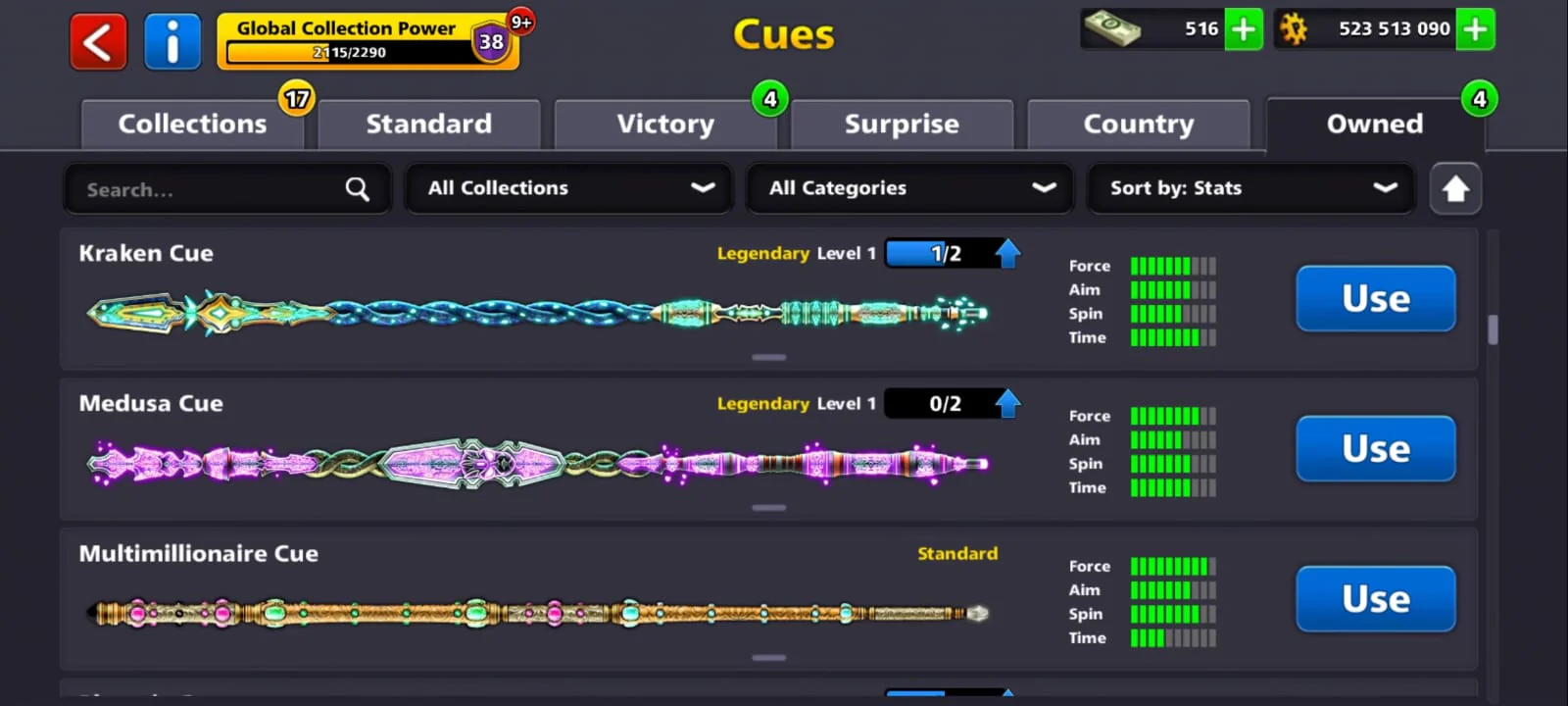 500M Coins | x9 Legendary Cues | 8 Ball Pool Account - Image 7