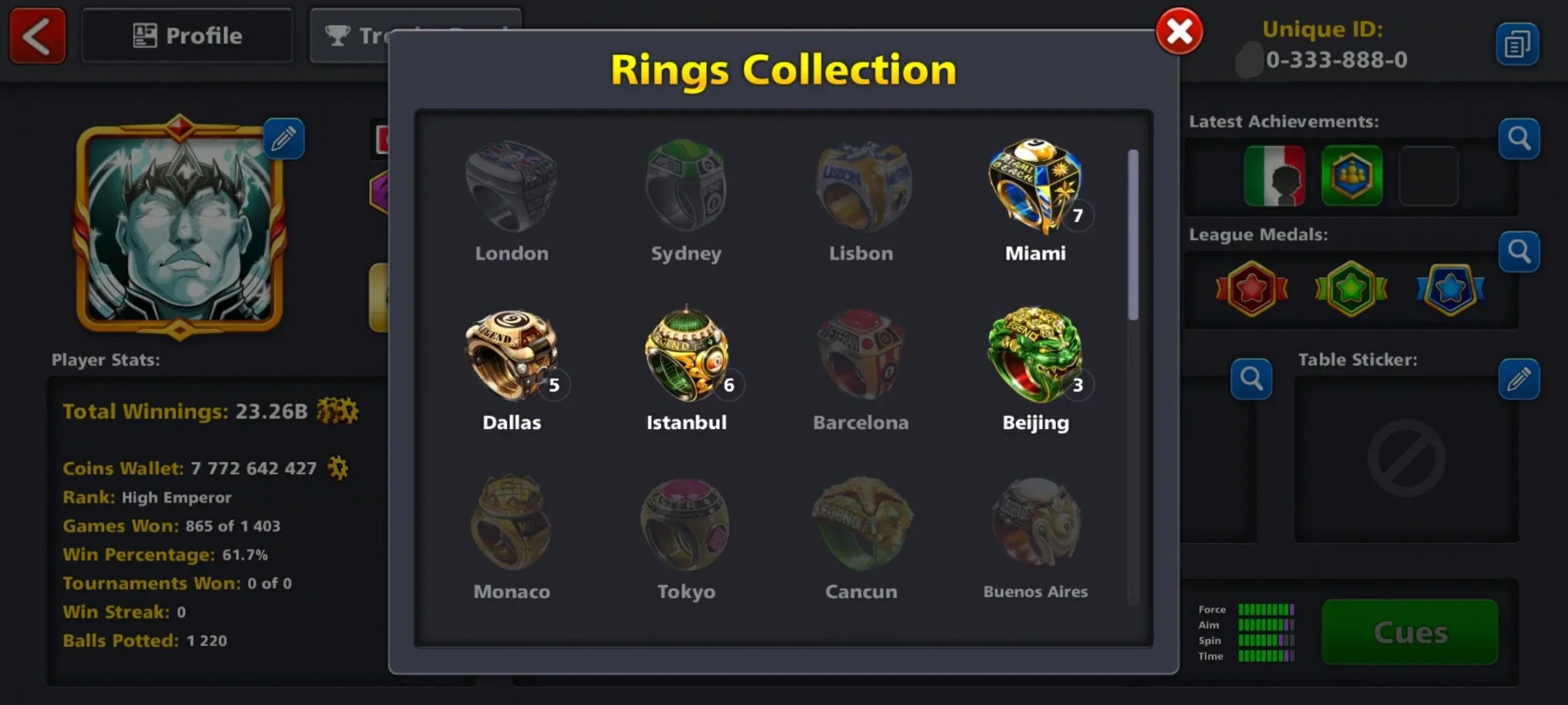 7.7 Billion Coins, 2 Maxed Cues & 13 Legendary | Black Diamond 8 Ball Pool Account - Image 9