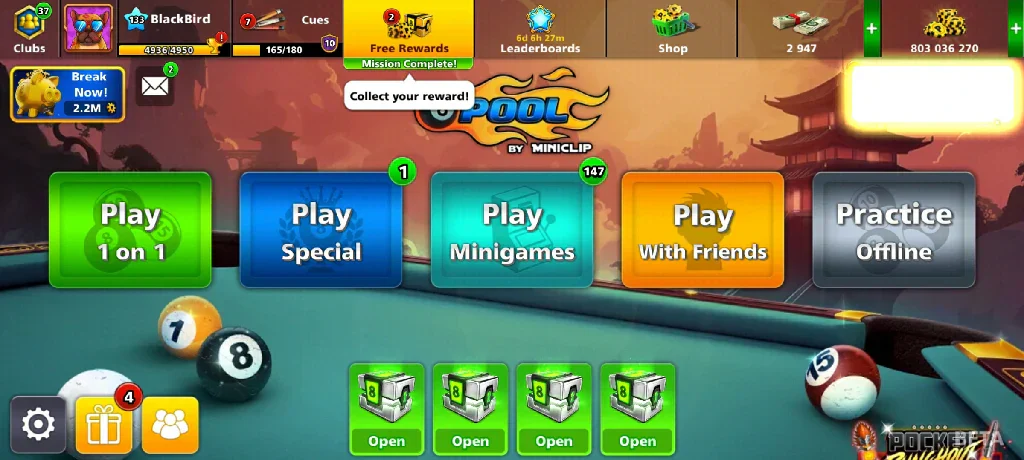 800 Million Coins & 2900 Cash | 8 Ball Pool Account - Image 10