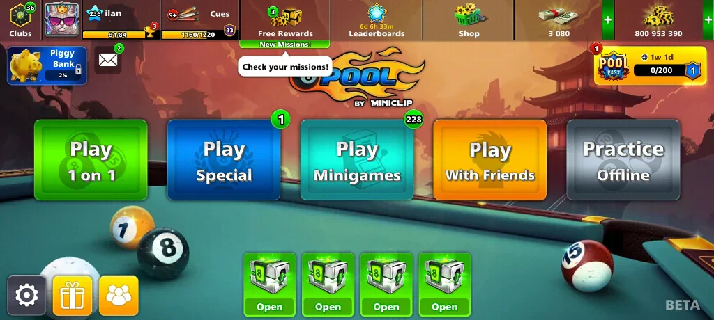 800 Million Coins & 5 Legendary Cues | 8 Ball Pool Account - Image 11