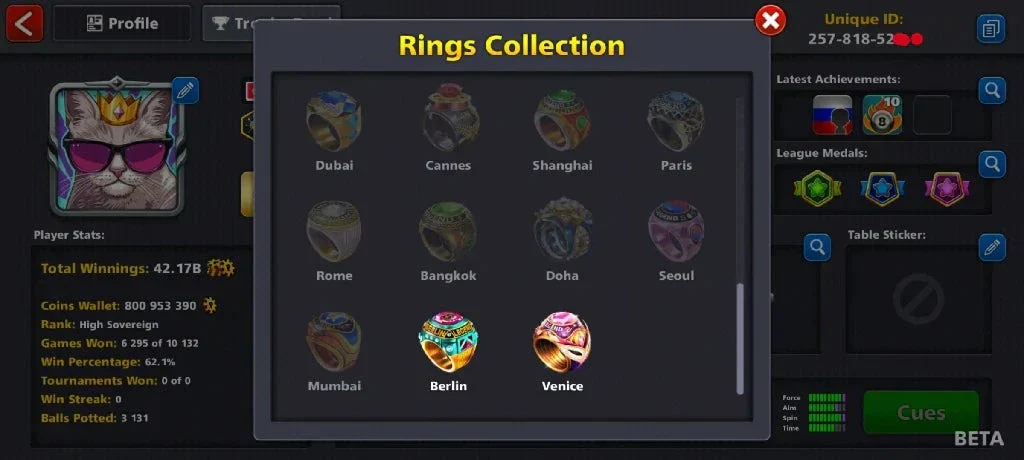 800 Million Coins & 5 Legendary Cues | 8 Ball Pool Account - Image 8