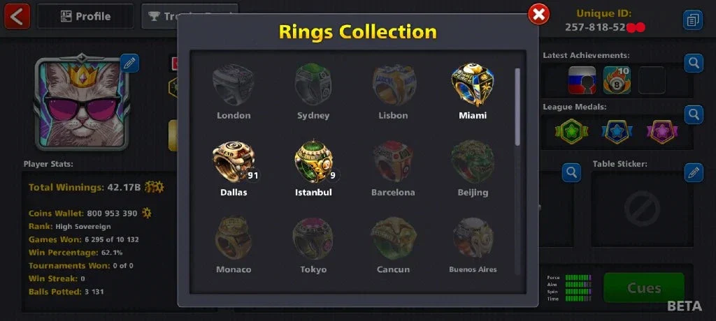800 Million Coins & 5 Legendary Cues | 8 Ball Pool Account - Image 9