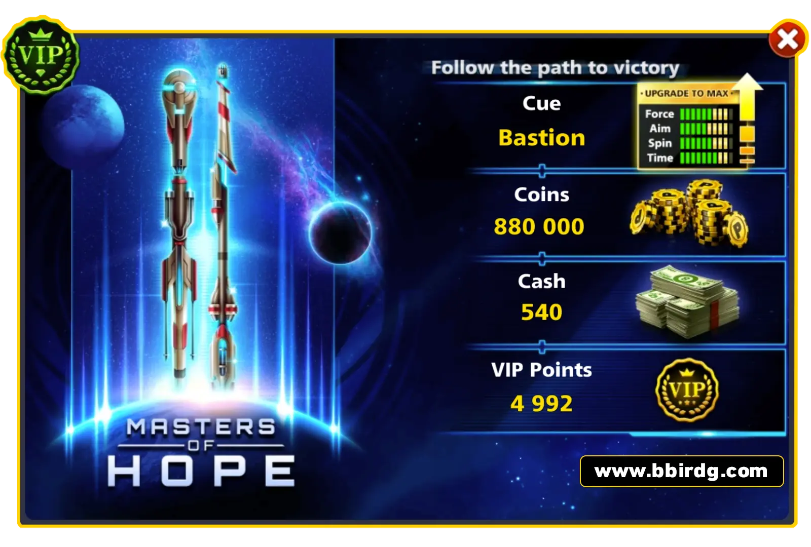 Bastion Cue - Master Of Hope | 8 Ball Pool
