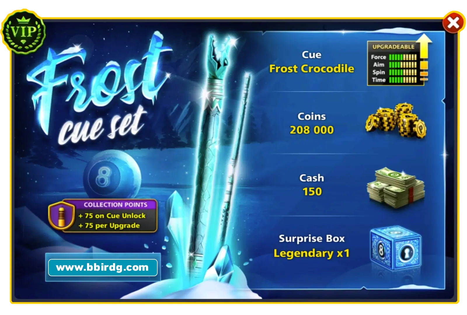 Frost Crocodile Cue - Frost Cue Set | 8 Ball Pool