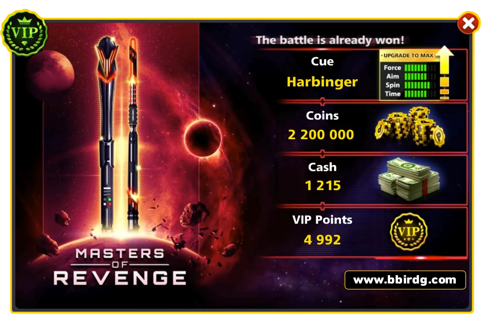 Harbinger Cue - Master Of Revenge | 8 Ball Pool