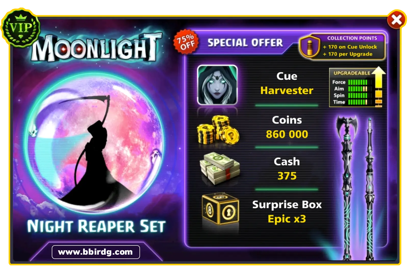 Harvester Cue - Moonlight Set | 8 Ball Pool