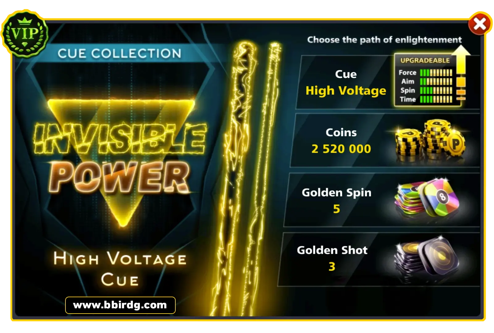 High Voltage Cue - Invisible Power | 8 Ball Pool