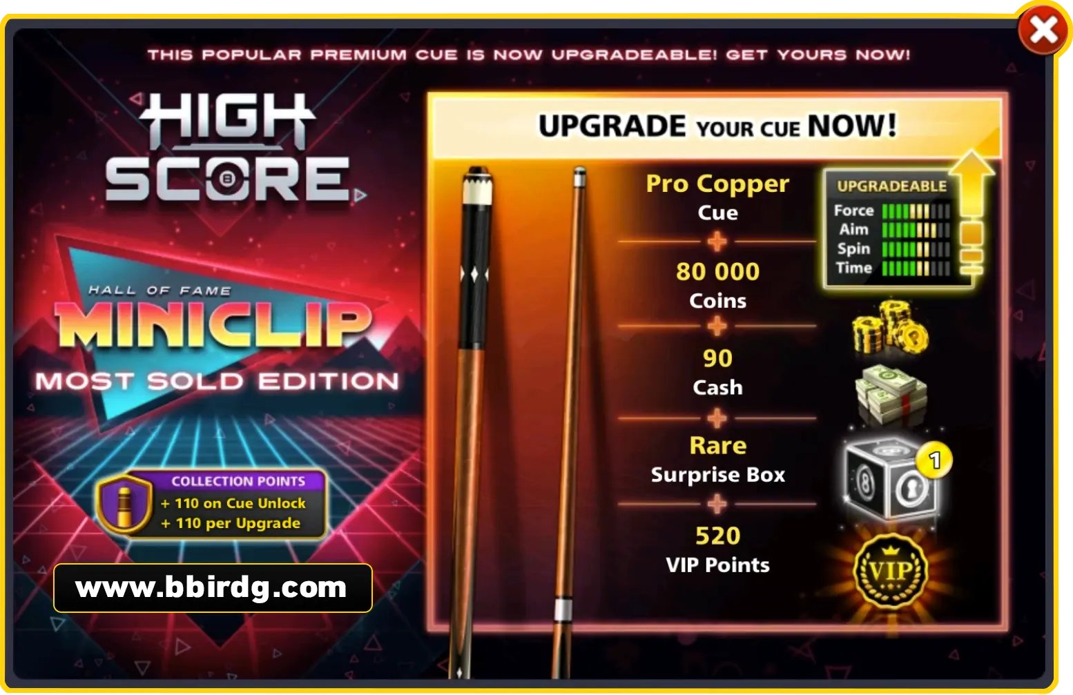 Pro Copper Cue - Most Sold Edition | 8 Ball Pool