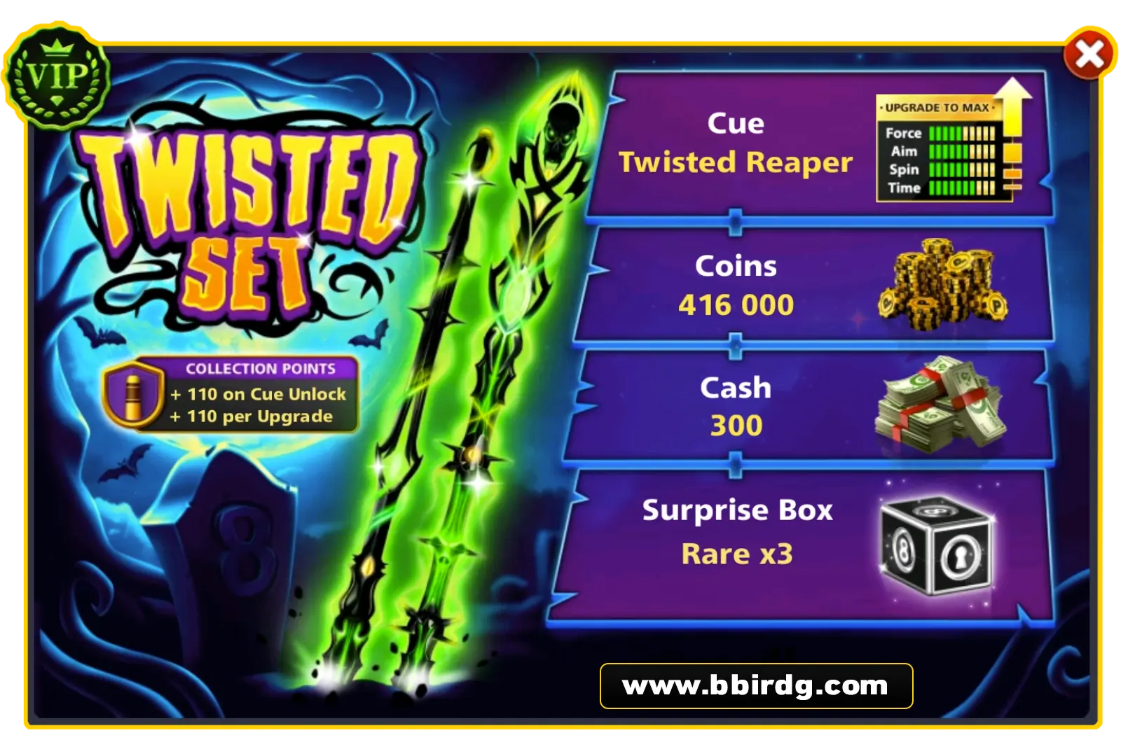 Reaper Cue - Twisted Set | 8 Ball Pool