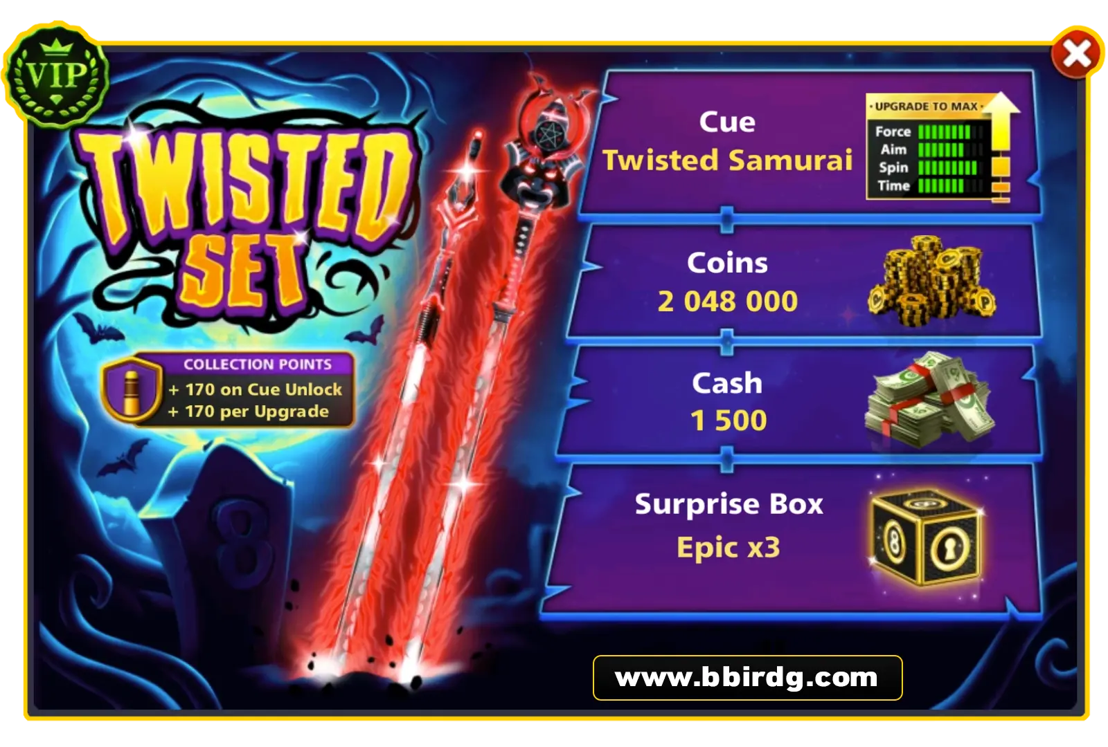 Samurai Cue - Twisted Set | 8 Ball Pool