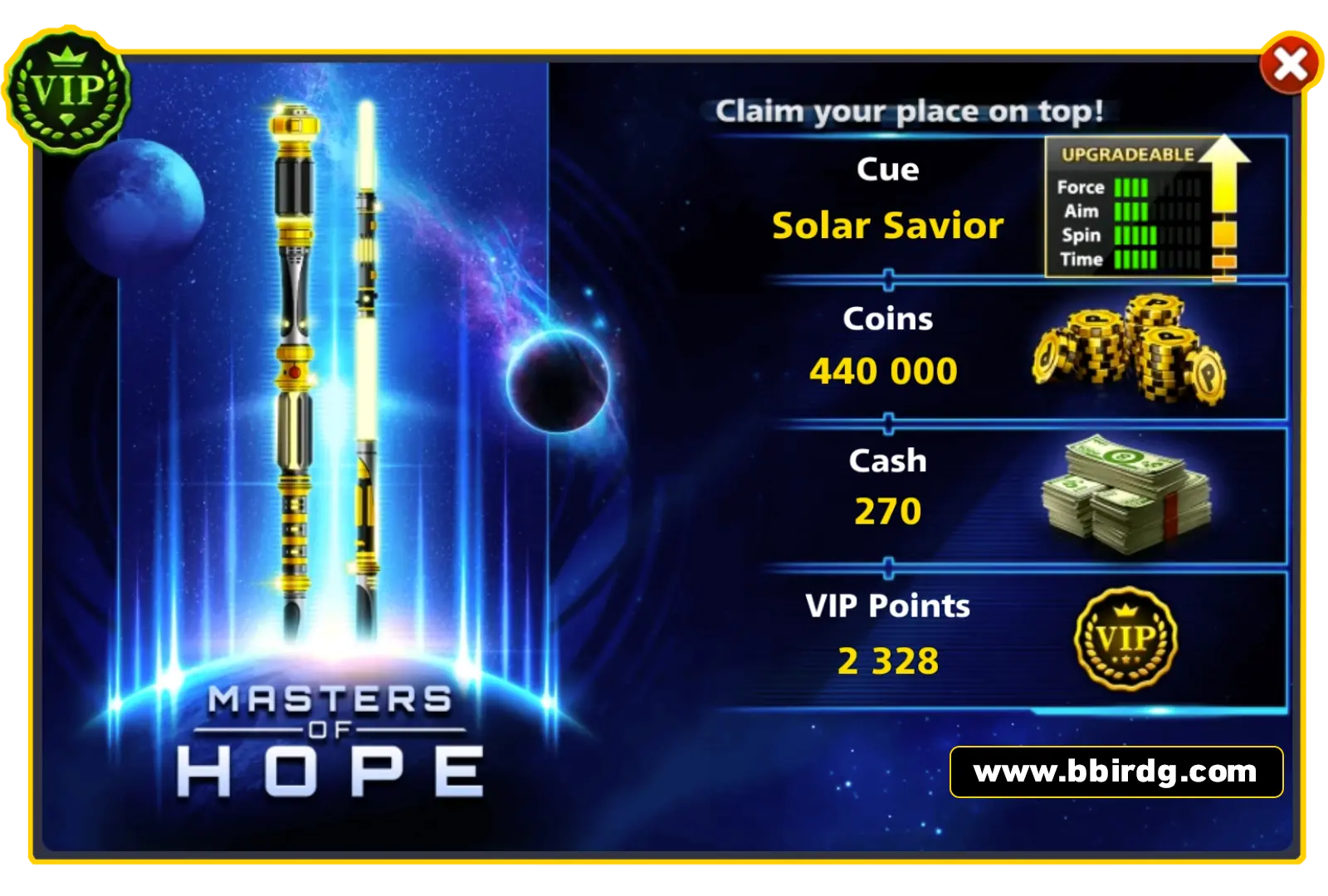 Solar Savior Cue - Master Of Hope | 8 Ball Pool